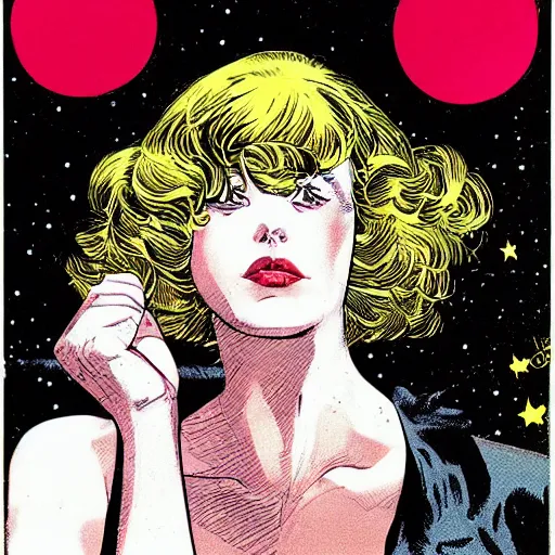 Image similar to theres a star in her eyes and she knows it, portrait, by guido crepax