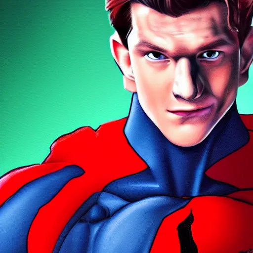 Image similar to tom holland portrait as mr incredible, hd, photorealistic portrait