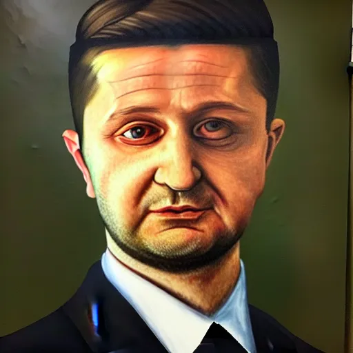 Prompt: the portrait of volodymyr zelenskyi is as realistic as possible