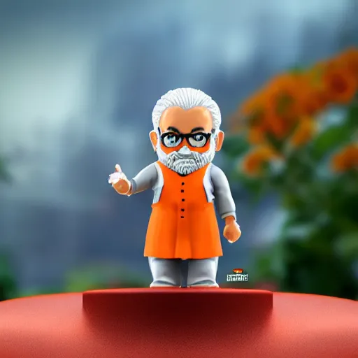 Prompt: narendra modi mini figure, toy, 3 d render, 4 k, hd