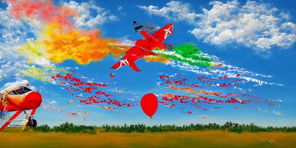 Image similar to a jet painting Happy Birthday in the sky