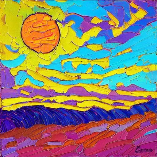 Prompt: sun landscape by erin hanson