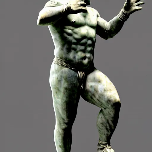 Prompt: rey mysterio as a greek marble statue
