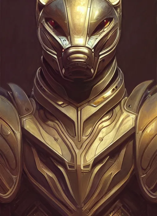 Image similar to seen through a window!! symmetry!! portrait of a panther, sci - fi armour! muscular, fantasy, intricate, elegant, highly detailed, digital painting, artstation, concept art, smooth, sharp focus, illustration, art by artgerm and greg rutkowski and alphonse mucha