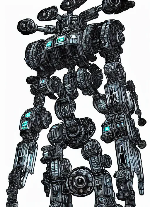 Image similar to intricate artwork of a mech by kallamity sketchbook, inspired by nier : automata, clean white lab background