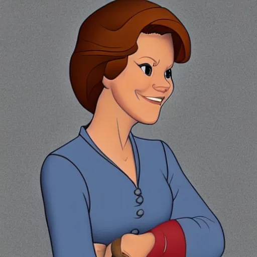 Prompt: captain janeway from star trek voyager in an animated disney movie, beautiful character art