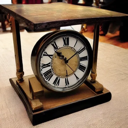 Image similar to a table made out of a clock,