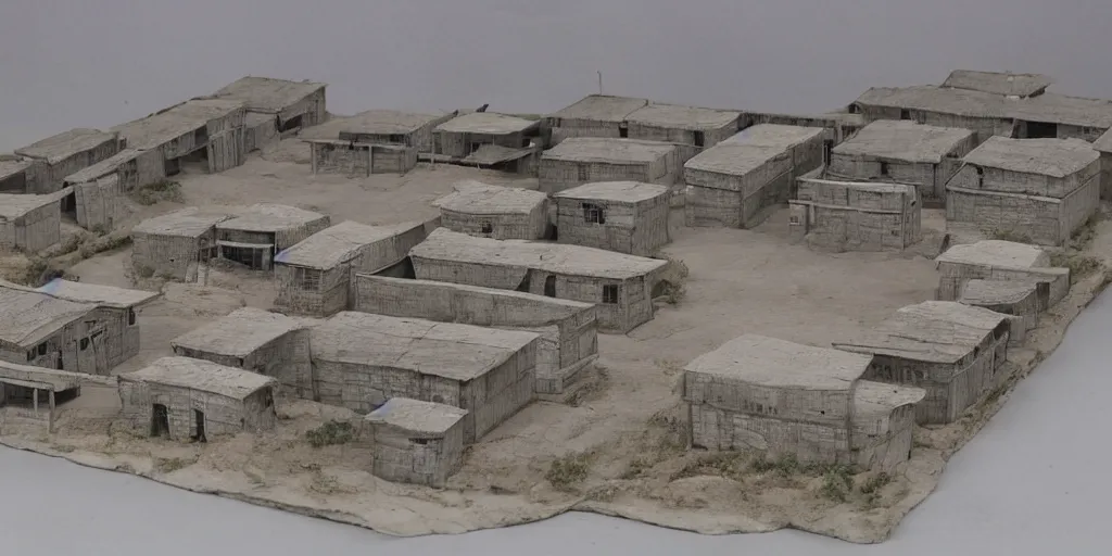 Prompt: architectural model of a chinese xinjiang detention camp