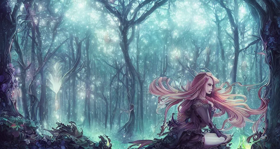 Image similar to Enchanted and magic forest, by ROSS tran