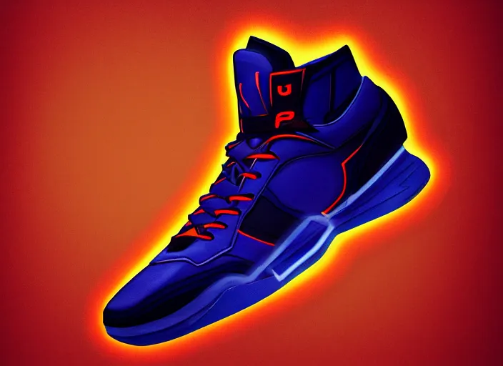 Image similar to basketball sneakers concept of nightcrawler, trending on artstation, smooth, sharp focus