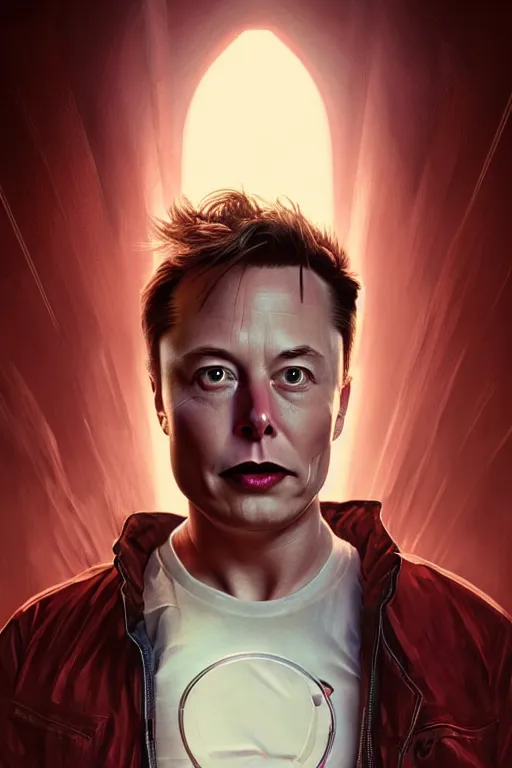 Image similar to elon musk as marty mcfly, realistic portrait, symmetrical, highly detailed, digital painting, artstation, concept art, smooth, sharp focus, illustration, cinematic lighting, art by artgerm and greg rutkowski and alphonse mucha