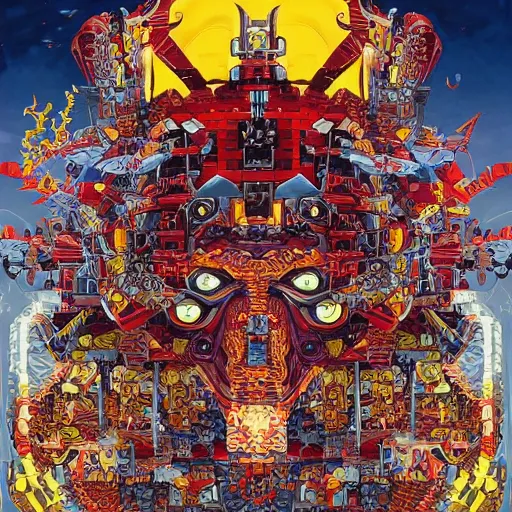 Image similar to portrait of crazy lego character, symmetrical, by yoichi hatakenaka, masamune shirow, josan gonzales and dan mumford, ayami kojima, takato yamamoto, barclay shaw, karol bak, yukito kishiro