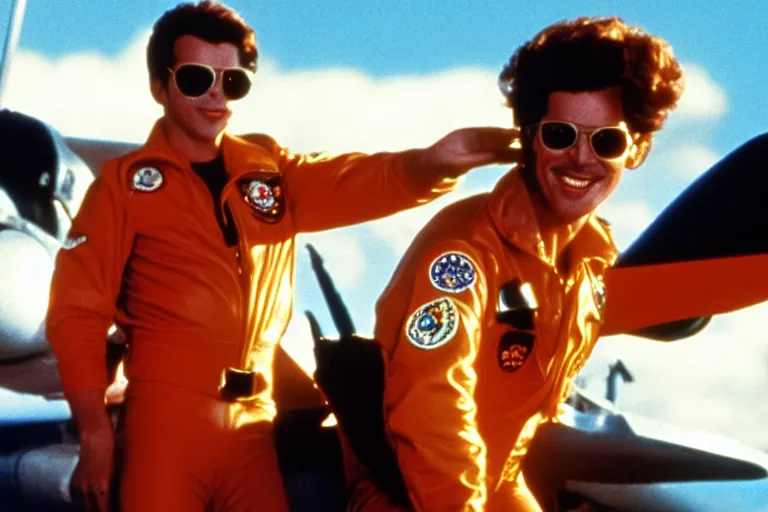 Image similar to ronald mcdonald in top gun ( 1 9 8 6 ), cinematic lighting, high contrast, 4 k hdr imax cinematography