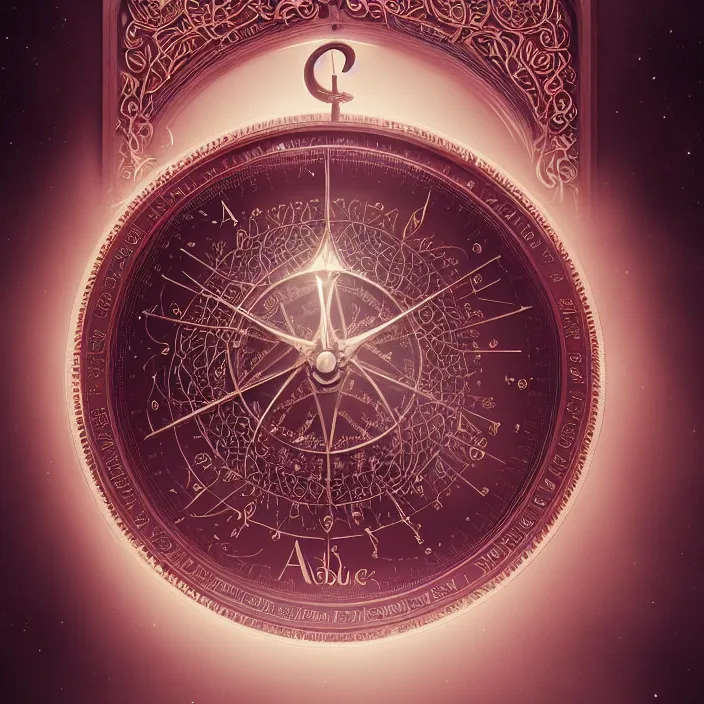 Image similar to beautiful ornate astrolabe by charlie bowater and anna dittmann and artgerm and clemens ascher, portrait, intricate, elegant, maroon mist, product shot, macro, highly detailed, dramatic lighting, sharp focus, octane render, trending on artstation, artstationhd, artstationhq, unreal engine, 4 k, 8 k