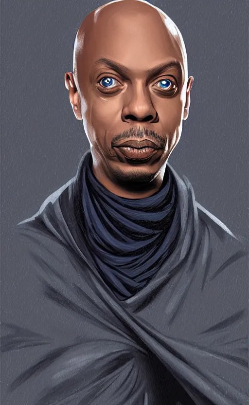 Image similar to comic style portrait shot of dave chapelle as emperor palpatine in the star wars, elegant, highly detailed, digital painting, artstation, concept art, illustration,