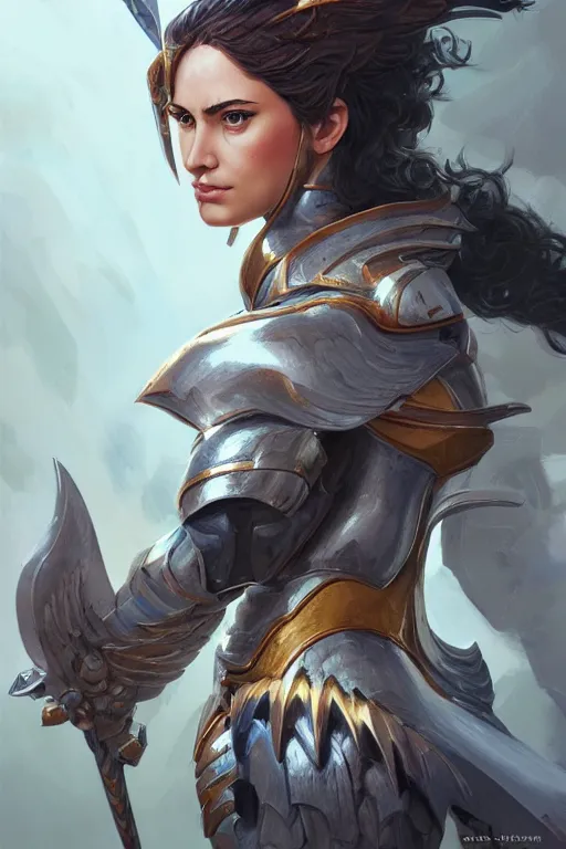 Image similar to amazon valkyrie athena, d & d, fantasy, portrait, highly detailed, headshot, digital painting, trending on artstation, concept art, sharp focus, illustration, art by artgerm and greg rutkowski and magali villeneuve