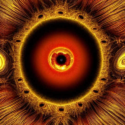 Prompt: baroque closeup of a eyeball with many pupils by benoit b. mandelbrot, 8 k resolution