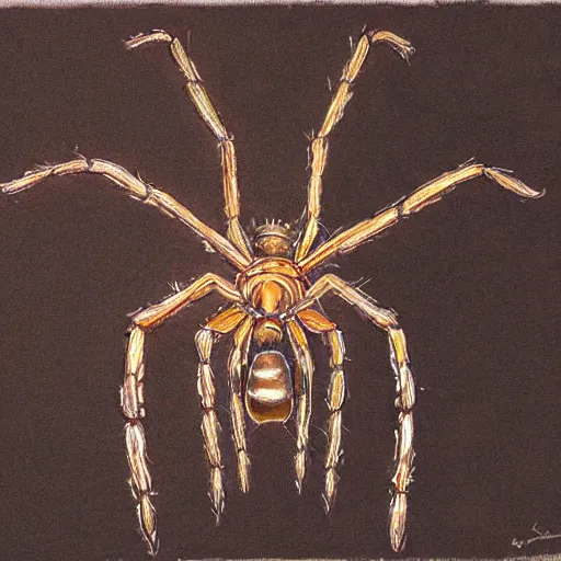 Prompt: arachnid sitting in chair, photorealistic