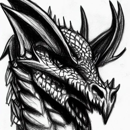 Image similar to pencil sketch of a dragon