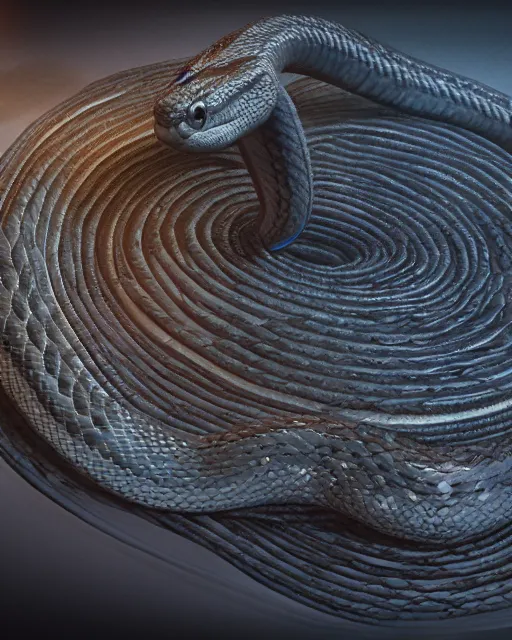 Prompt: super cute snake libertarian, hyper realism, cinematic, volumetric lighting, intricate complexity, extremely detailed,