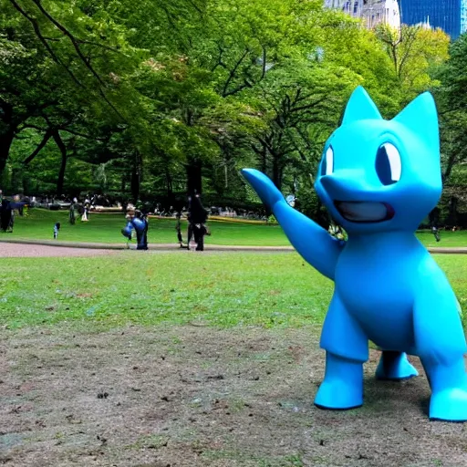 Prompt: Maquette of Bluey in Central Park