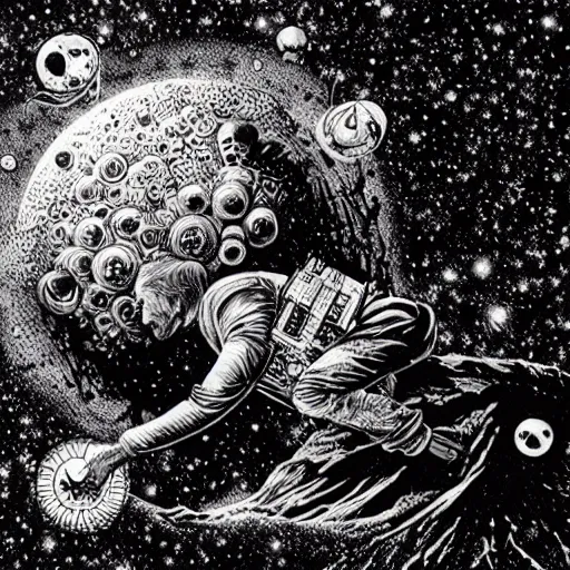 Image similar to Liminal space in outer space by Dan Hillier, colorized