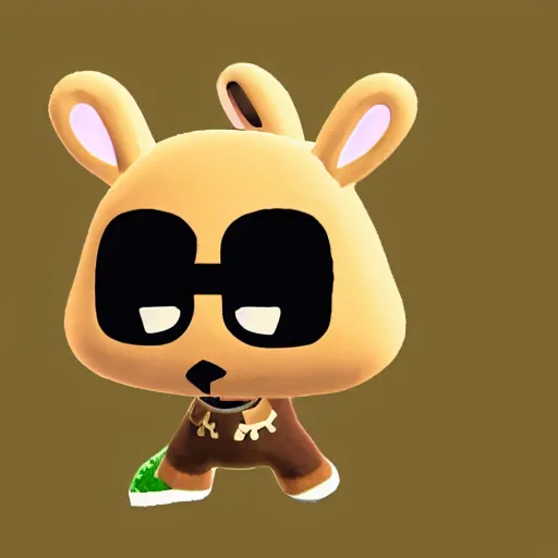 Prompt: kanye west in style of animal crossing