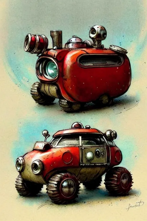 Prompt: adventurer ( ( ( ( ( 1 9 5 0 s retro future android robot fat robot dog wagon. muted colors. ) ) ) ) ) by jean baptiste monge!!!!!!!!!!!!!!!!!!!!!!!!! chrome red