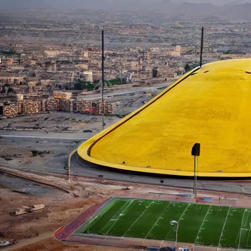Prompt: erbil yellow stadium
