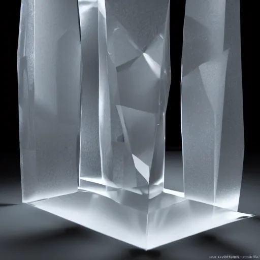 Prompt: shape crystal sculpture, isolate translucent, volumetric light, blooming effect, super details, ultra realistic, 8k octane render, art noveau