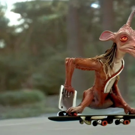 Prompt: jar jar binks on a skateboard