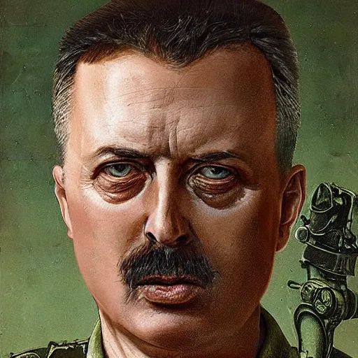 Prompt: Portrait of Igor Ivanovich Strelkov while he is calling for war mobilization, photo-realistic, fullcolor, 2K, highly detailed, bodyhorror by H.R.Giger, tends to have fractal structure