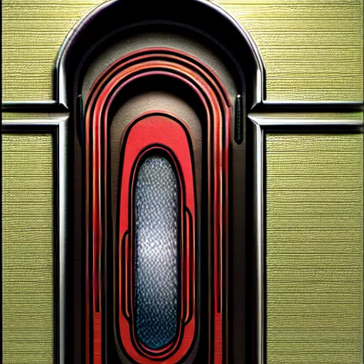 Image similar to hyper realistic ornate sci - fi door