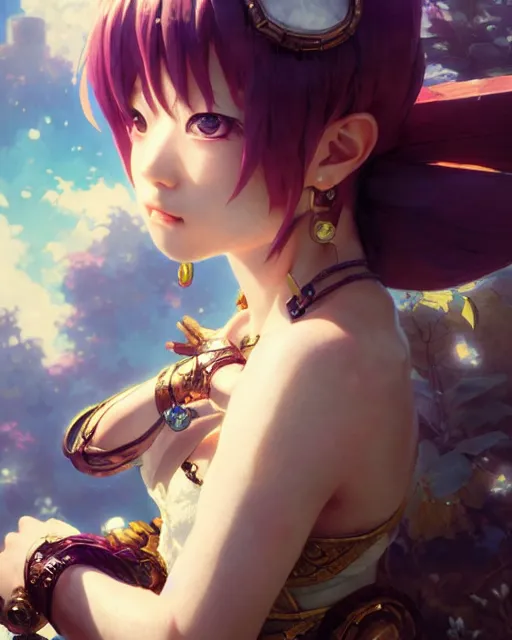 Image similar to mirei kiritani as anime girl, mushroom kingdom, fantasy character portrait, concept art, interesting angle, intricate details, highly detailed by greg rutkowski, gaston bussiere, craig mullins, simon bisley