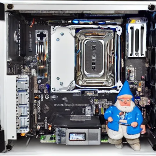 Image similar to the inside of a computer being powered by tiny gnomes