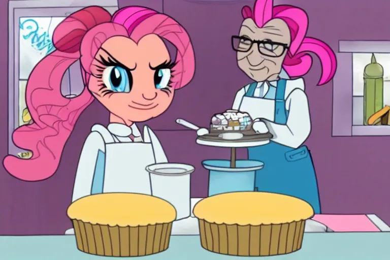 Image similar to walter white making cakes with pinkie pie