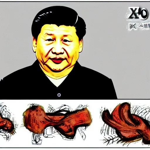 Image similar to Xi Jinping farting and covered in smells, insects, intricate, highly detailed, concept art, smooth, sharp focus