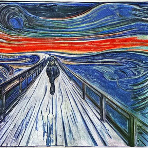 Image similar to epic digital art, realistic, extreme detail, by edvard munch of artistic form coming into being as two elements are successfully fused.