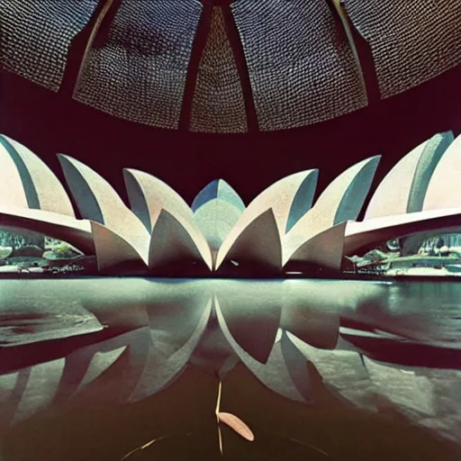 Prompt: futuristic lotus temple by buckminster fuller and syd mead, intricate contemporary architecture, photo journalism, photography, cinematic, national geographic photoshoot