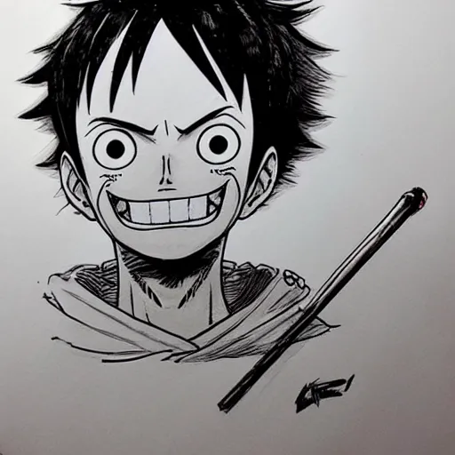 Image similar to luffy by kim jung gi