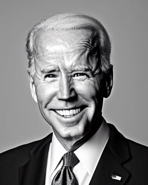 Image similar to a black and white photograph of joe biden, in the style of dorthy lang, realistic, vintage, antiqued look, grainy film