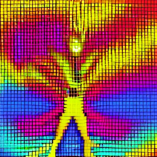 Image similar to psychedelic dance of pixels