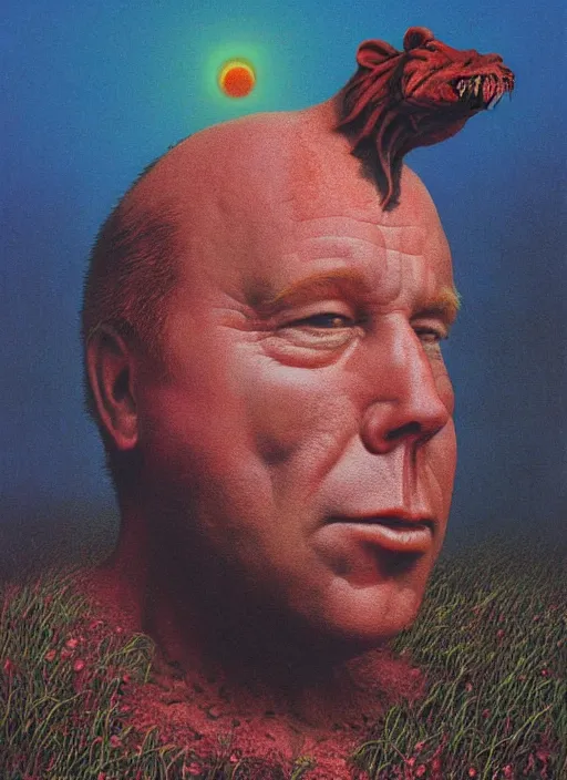 Image similar to alex jones by zdzislaw beksinski and lisa frank