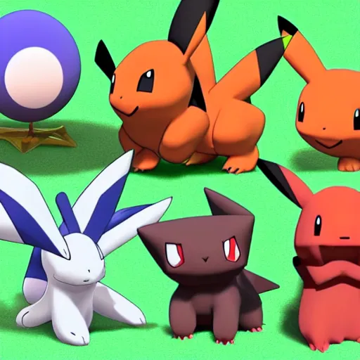 Image similar to pokemon that doesn't exist, 3 d rendered