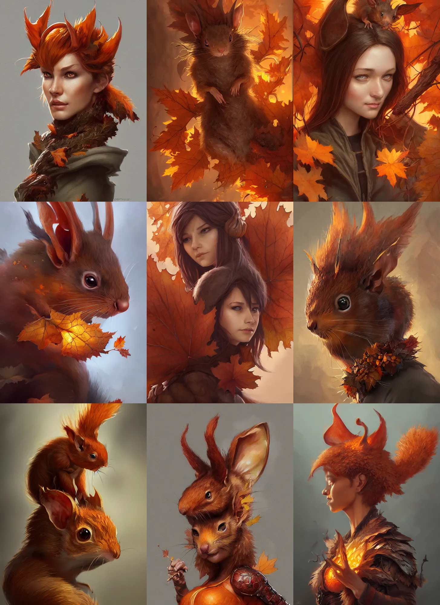 Prompt: autumnal ratatosk, d & d, fantasy, portrait, highly detailed, digital painting, trending on artstation, concept art, sharp focus, illustration, art by artgerm and greg rutkowski and magali villeneuve