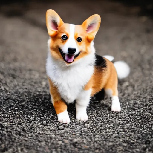 Prompt: a cute corgi puppy, Sigma 85mm f/1.4