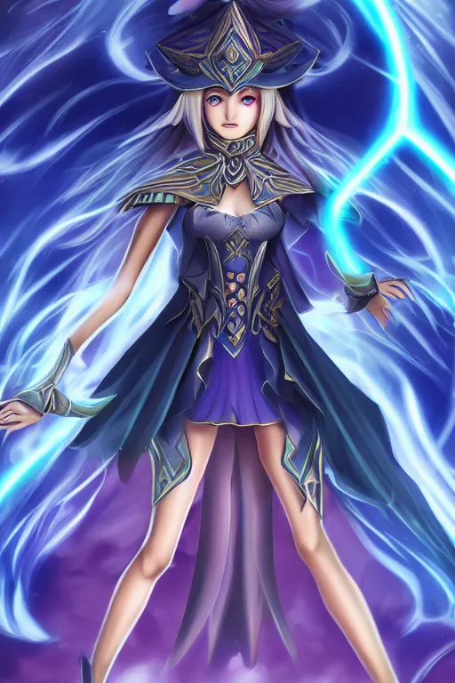 Image similar to beautiful dark magician girl, full body, mystical, ultra detailed, 4k