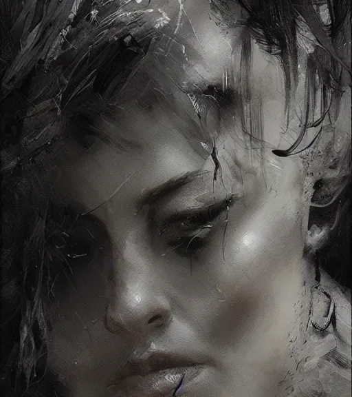 Image similar to dramatic portrait of a beautiful witch, pen and ink, intricate line drawings, by craig mullins, ruan jia, kentaro miura, greg rutkowski, loundraw