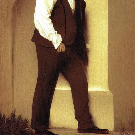 Image similar to old man in a suit, by bouguereau