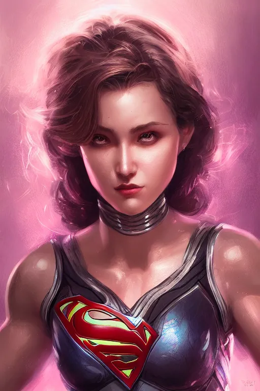 Image similar to three quarters portrait pose of a beautiful woman, strong body,super heroine costume,super powers, fantasy, intricate, elegant, highly detailed, digital painting, artstation, concept art,shining, sharp focus, illustration, art by Stanley Lau